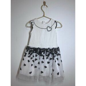Mayoral White And Black Girls Dress 4 Party Birthday Hearts valentines